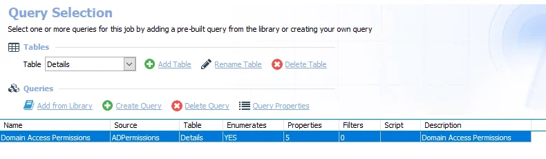 Query for the AD_DomainRights Job