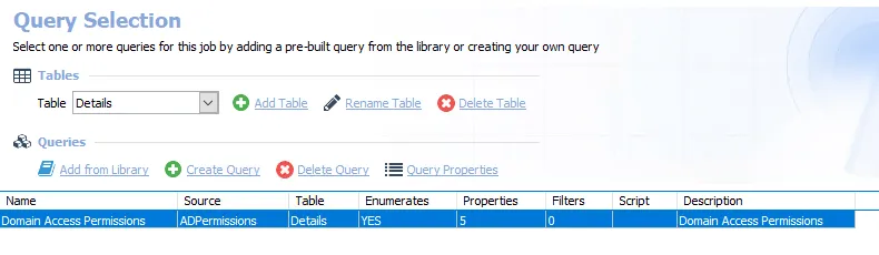 Query for the AD_DomainRights Job