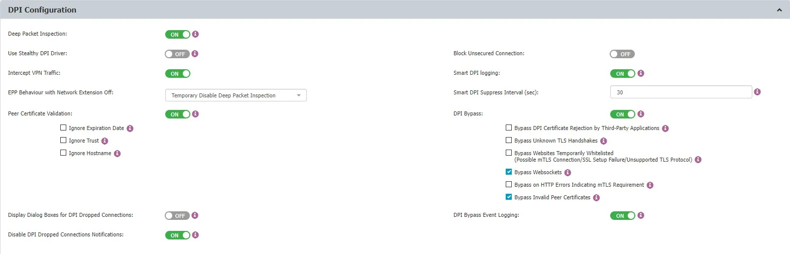 If enabled, network and browser traﬃc can be inspected for content