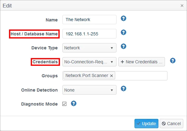 Editing the Network Section 