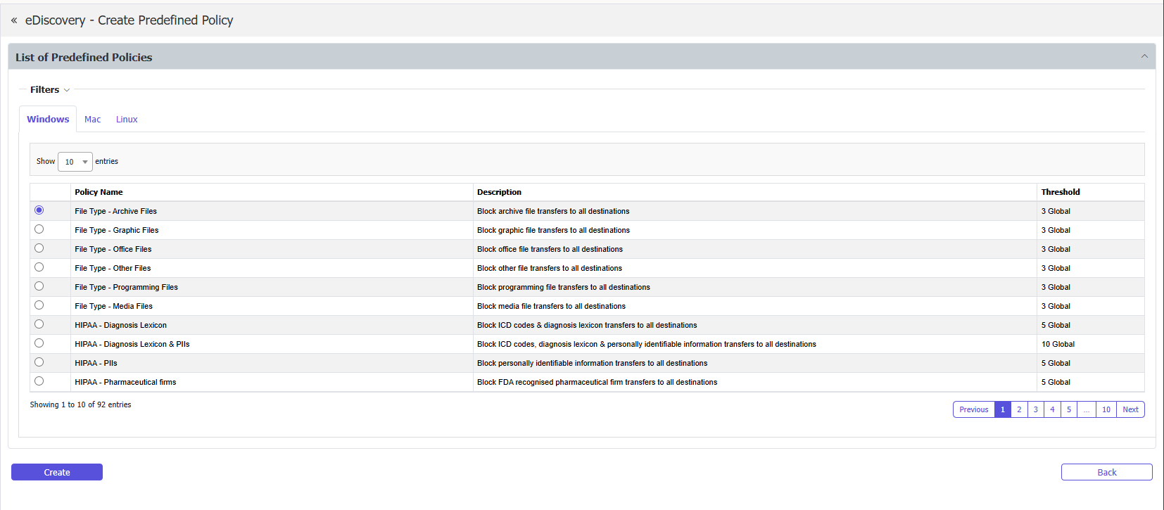 Create Custom Policy