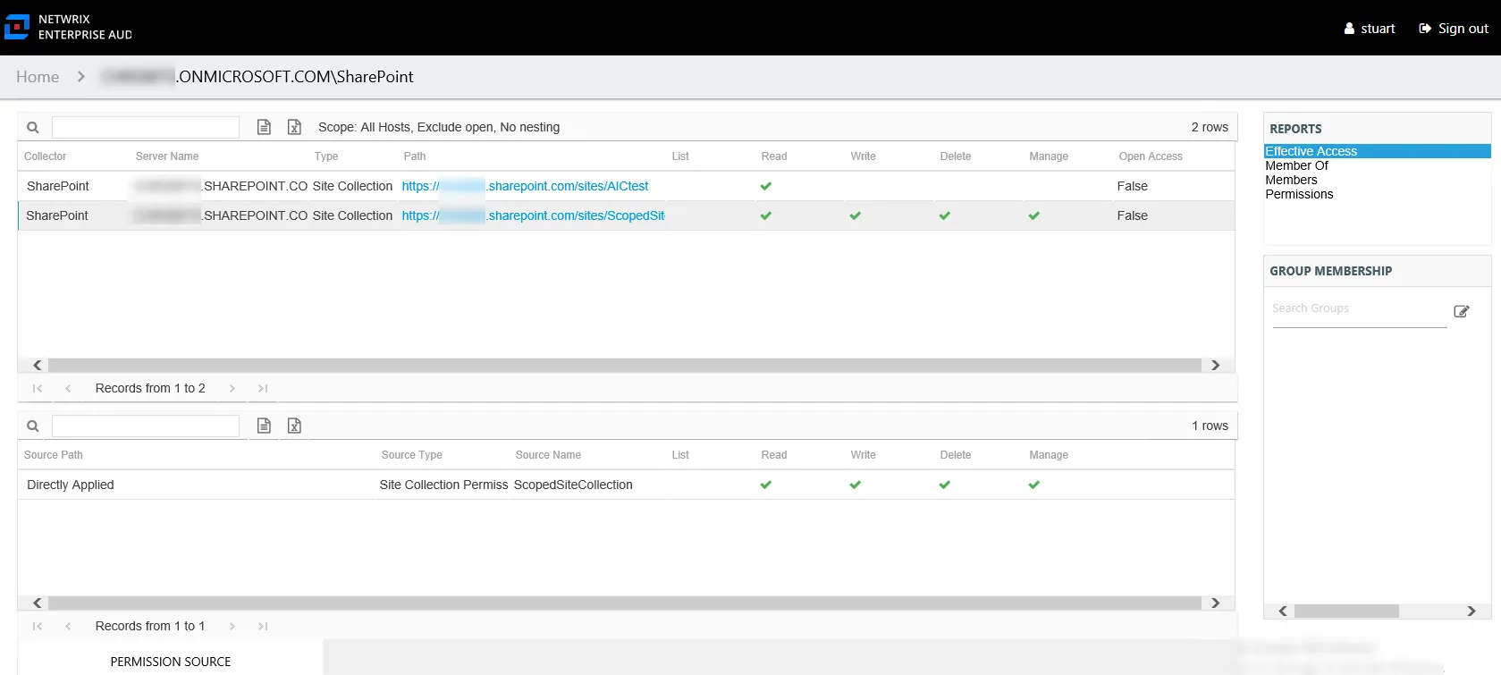 Effective Access report