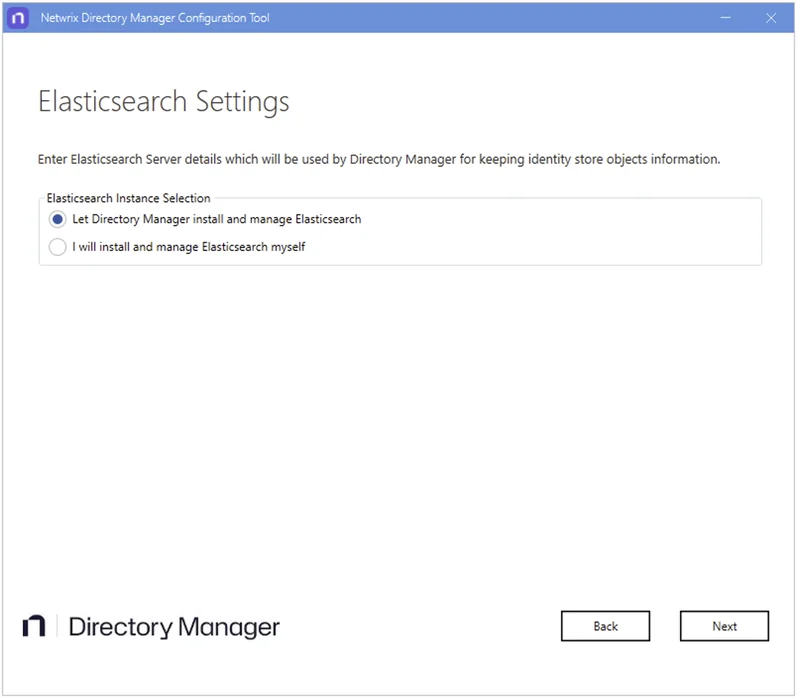 Elasticsearch Settings page