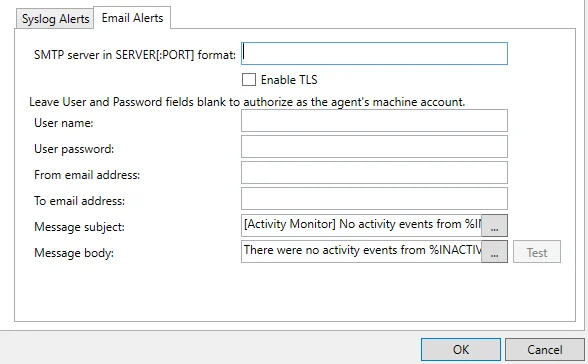 Email Alerts Tab