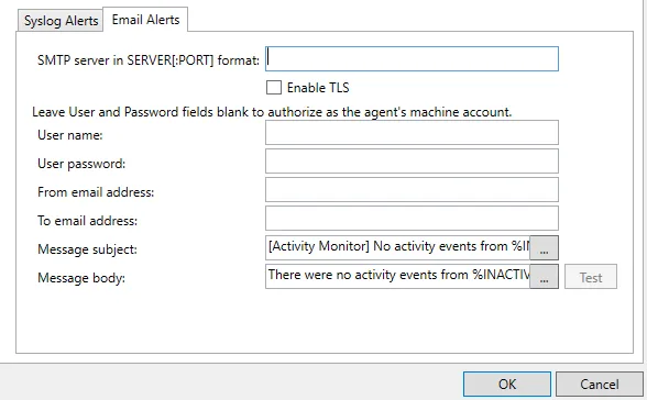 Email Alerts Tab
