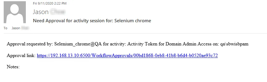 Emailed link
