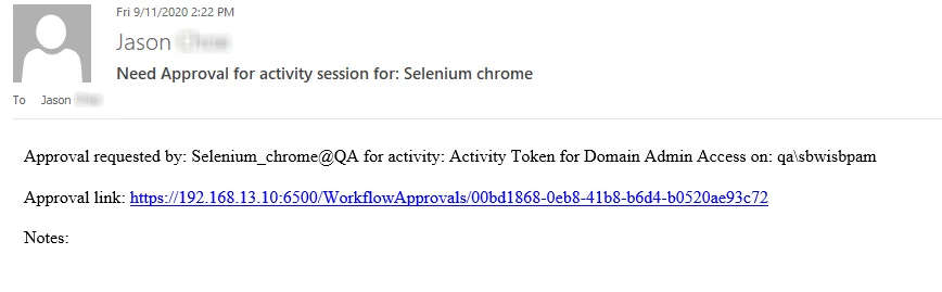Emailed link