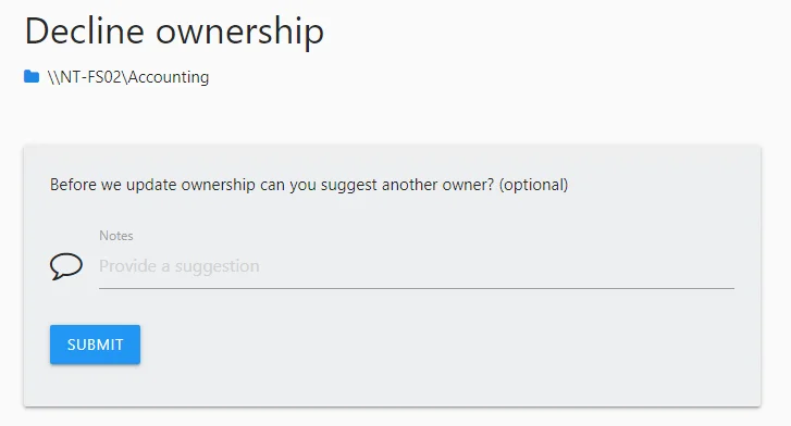 Ownership declined browser message