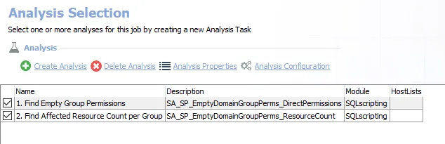 Analysis Tasks for the SP_EmptyDomainGroupPerms Job