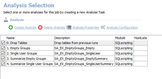 Analysis Tasks for the AD_EmptyGroups Job