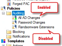 Enabled and Disabled Policies in the Navogation pane