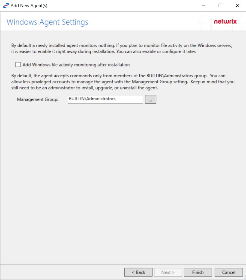 Enable Windows File Activity Monitoring page