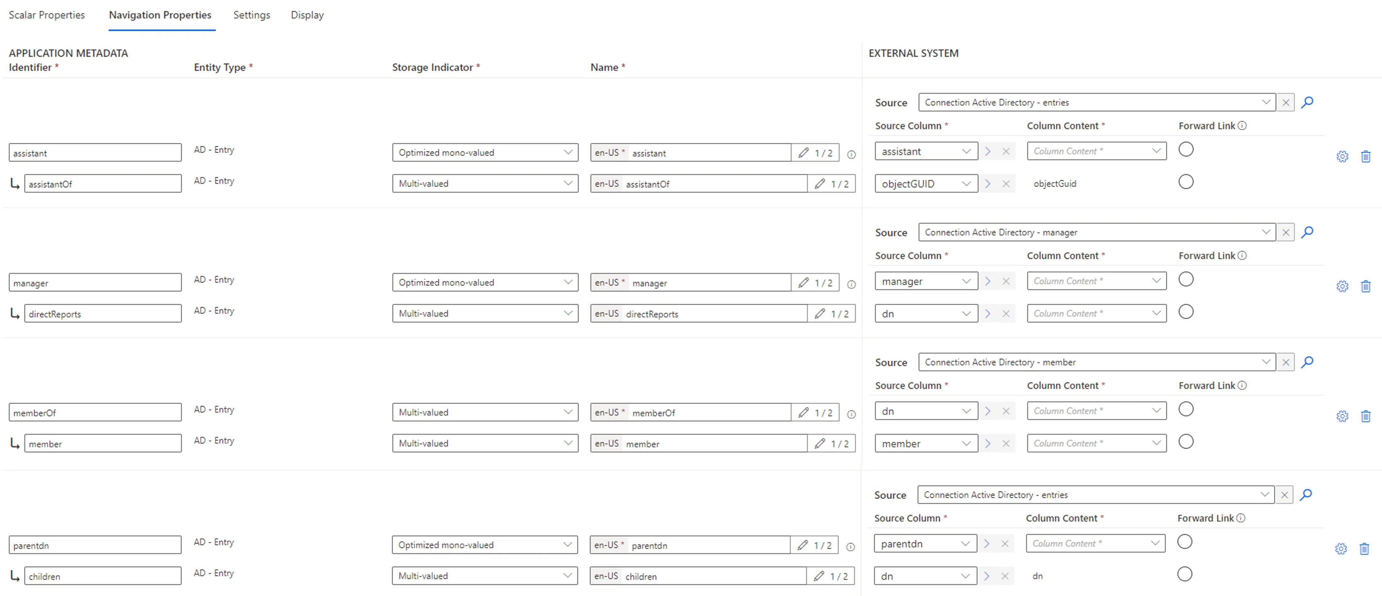 AD Entity Type - Navigation Properties