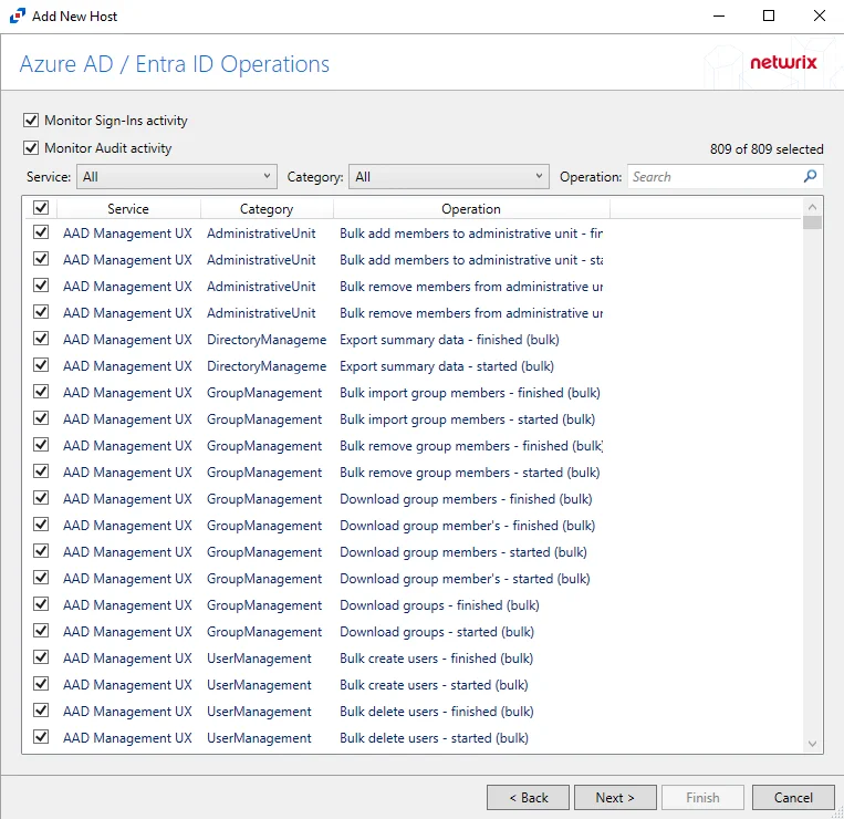 Add Host - Azure AD Operations page