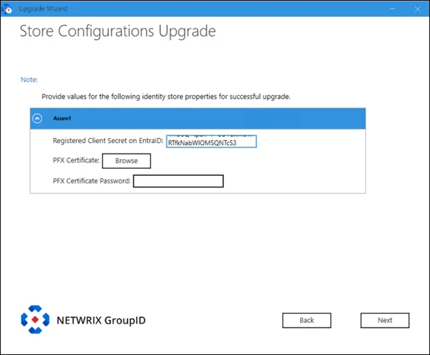 Microsoft Entra ID Store Upgrade page