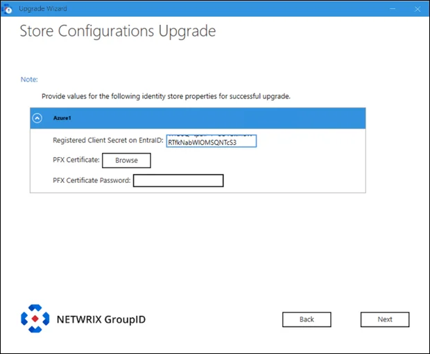 Microsoft Entra ID Store Upgrade page