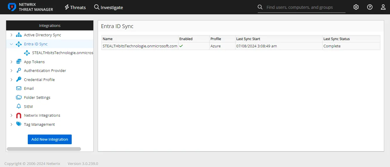 Entra ID Sync Page