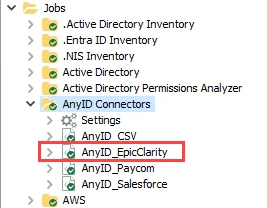 AnyID_EpicClarity Job in the Jobs Tree