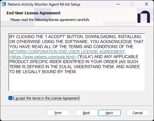 End-User License Agreement Page