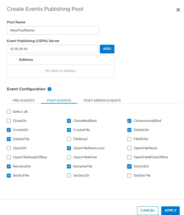 Create Event Publishing Pool