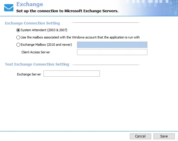 Exchange - Set up the connection