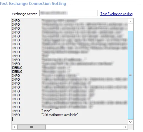 Test Exchange Connection Setting