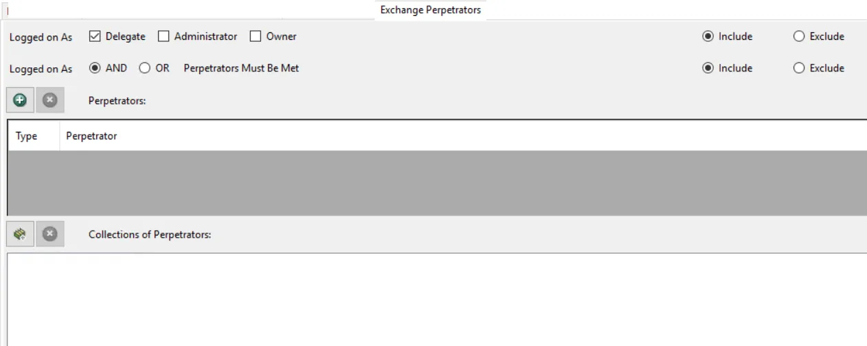 Policy window - Exchange Perpetrator filter