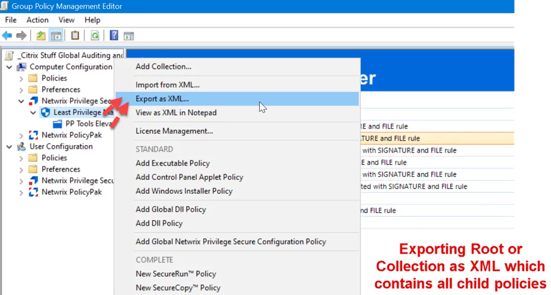 exportcollectionxml