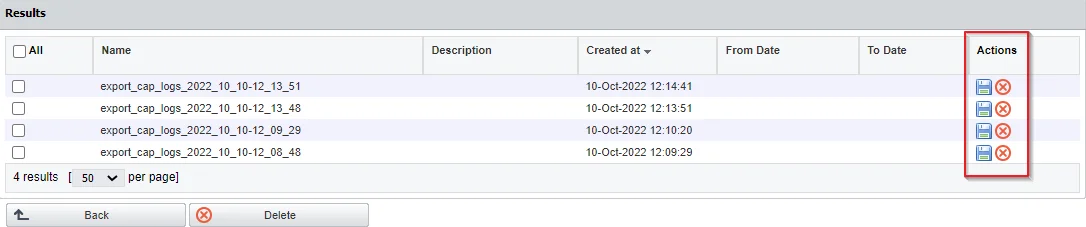 Export List Results 