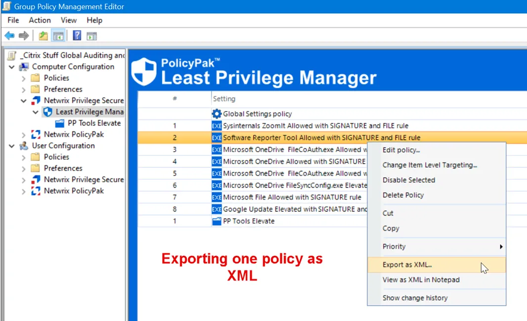 exportonexml
