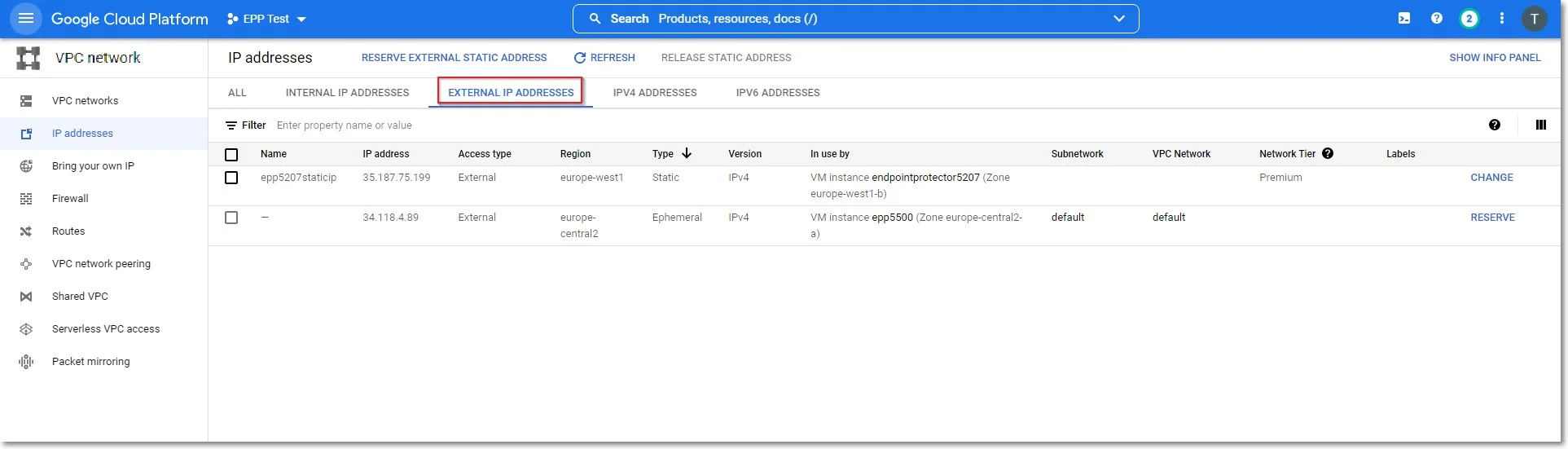 Requesting a static IP