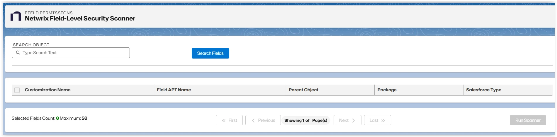 Open the Field Level Security Scanner