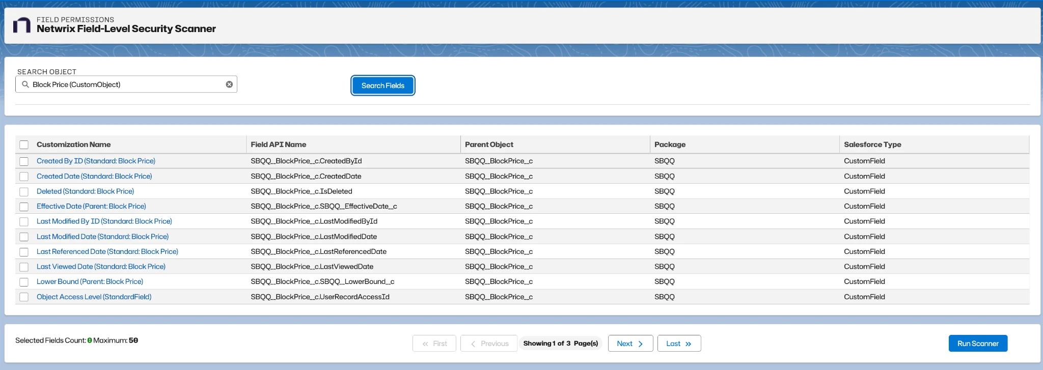 Field Level Scanner example