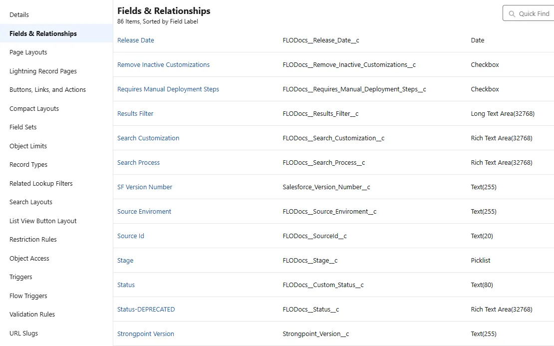 Verify fields exist