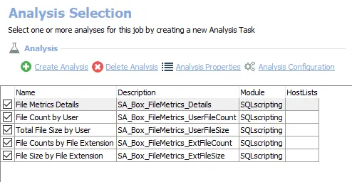 Analysis Tasks for the Box_FileMetrics Job