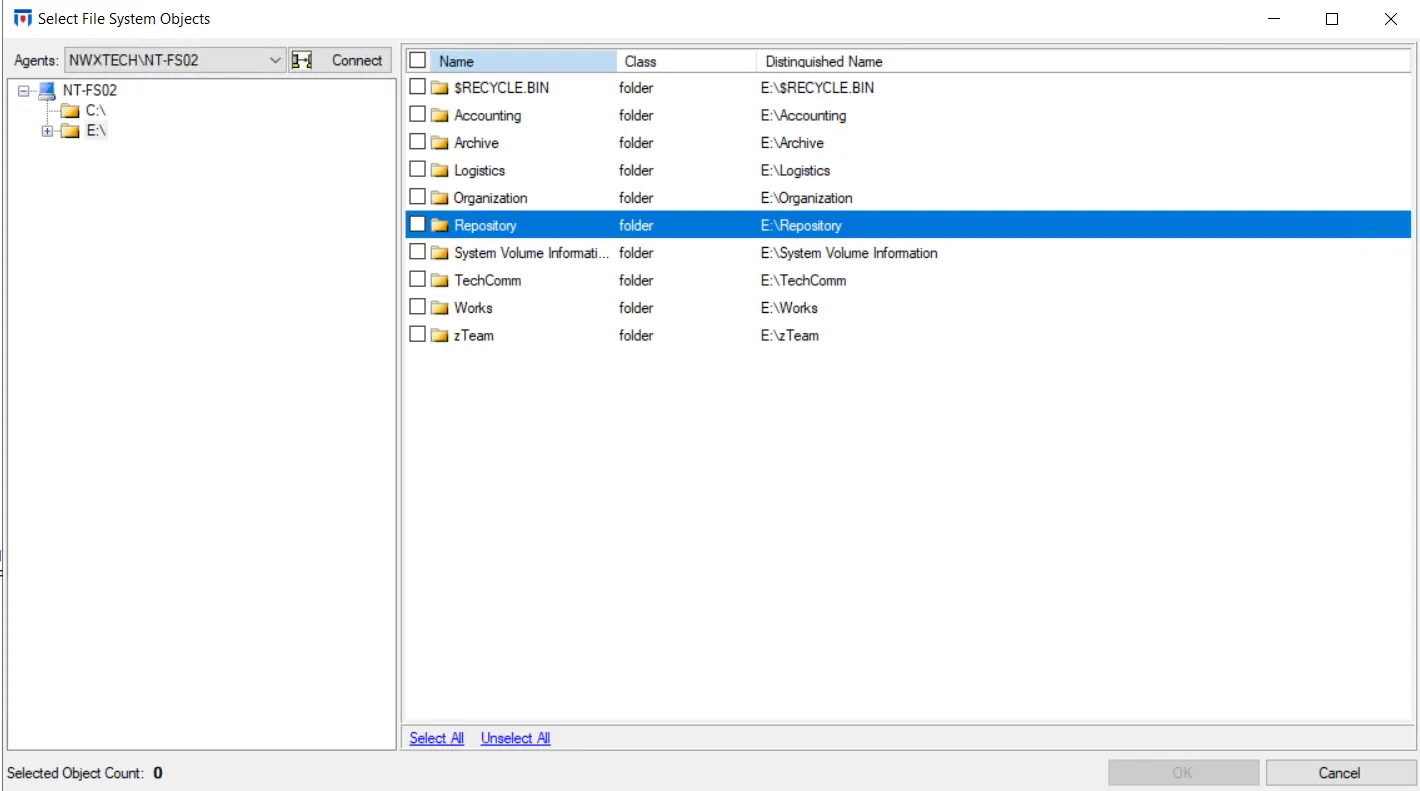 Select File System Objects Window | Netwrix Product Documentation