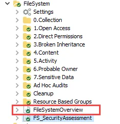 FileSystemOverview Job in the Jobs Tree