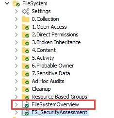 FileSystemOverview Job in the Jobs Tree