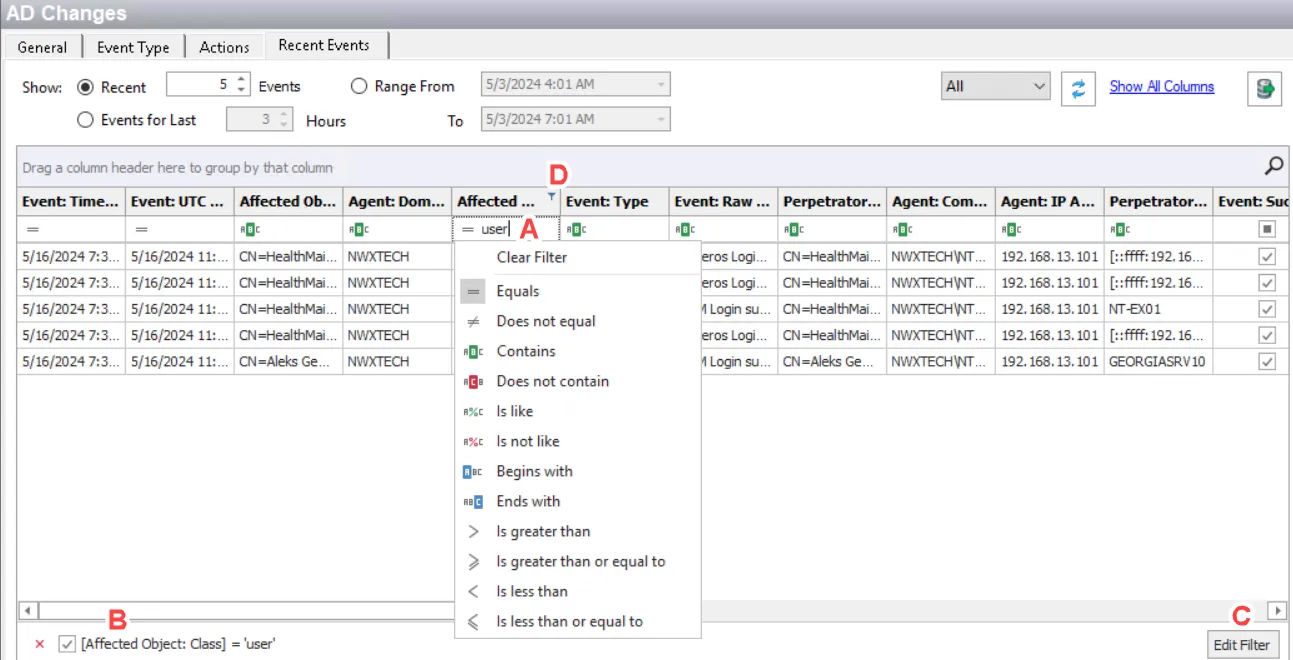 Filter Data functions in a Data Grid