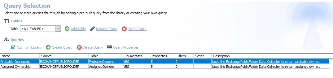 Queries for the PF_FolderOwnership Job