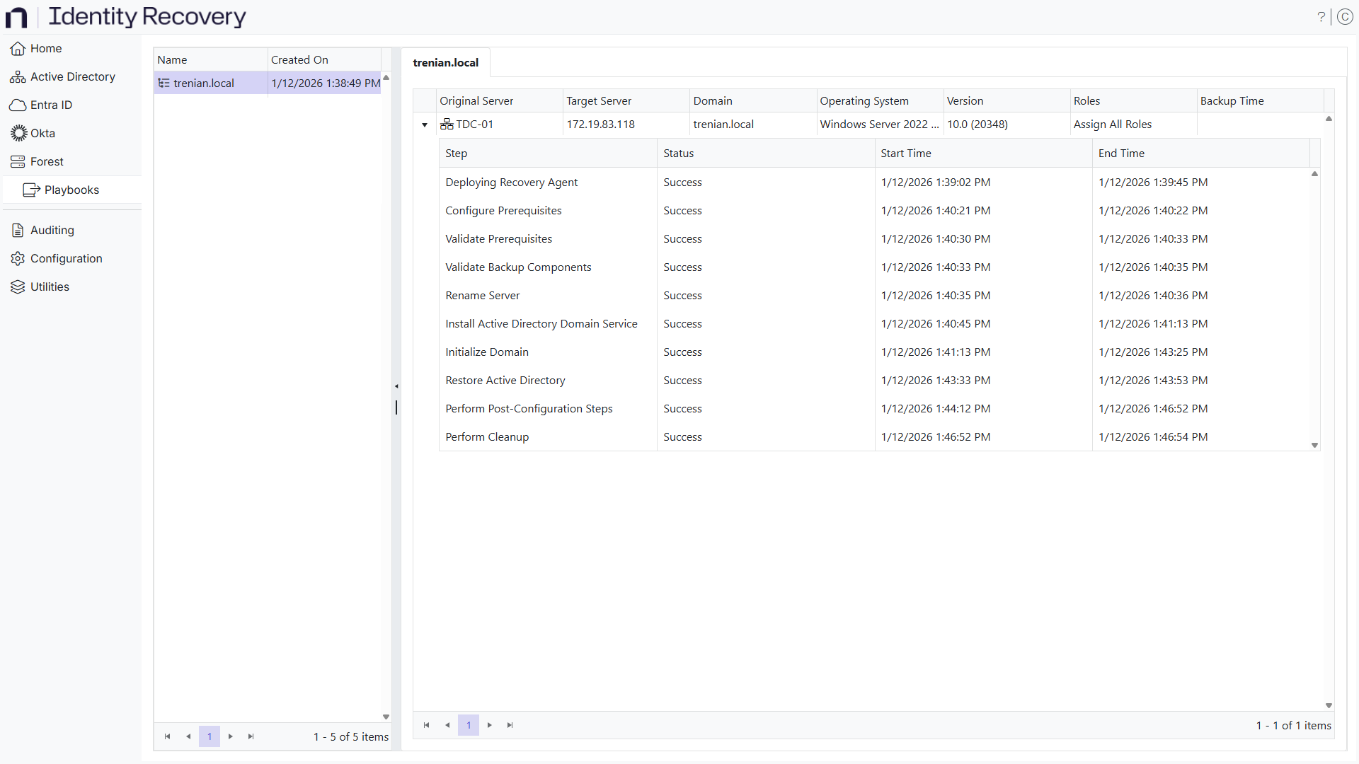 Forest page showing a restored forest