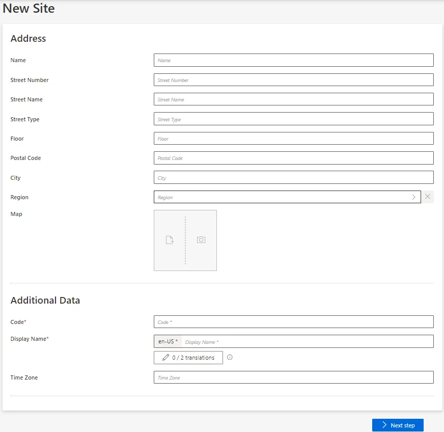 Form Example - Site Creation