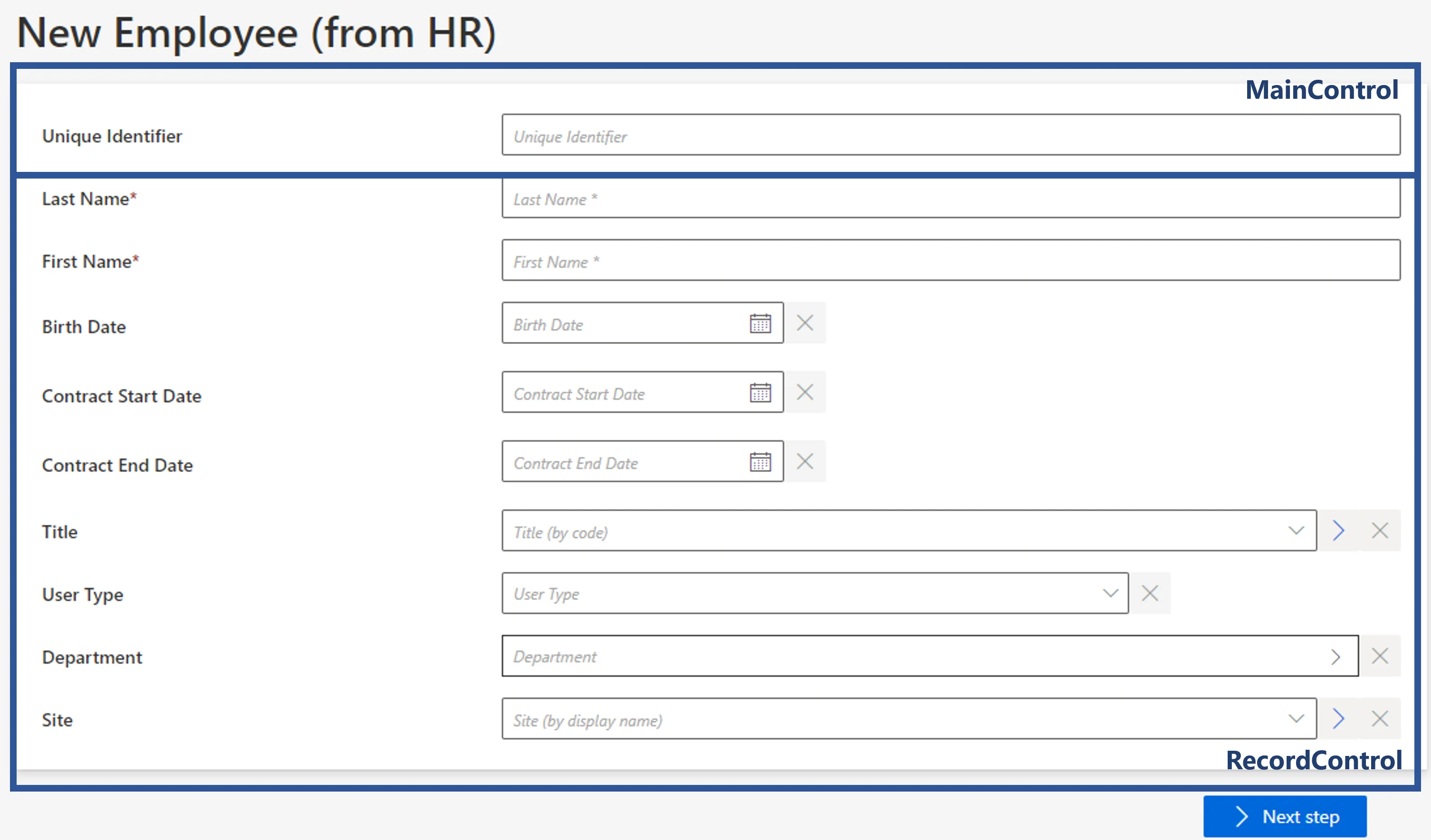 Form Example - New User from HR