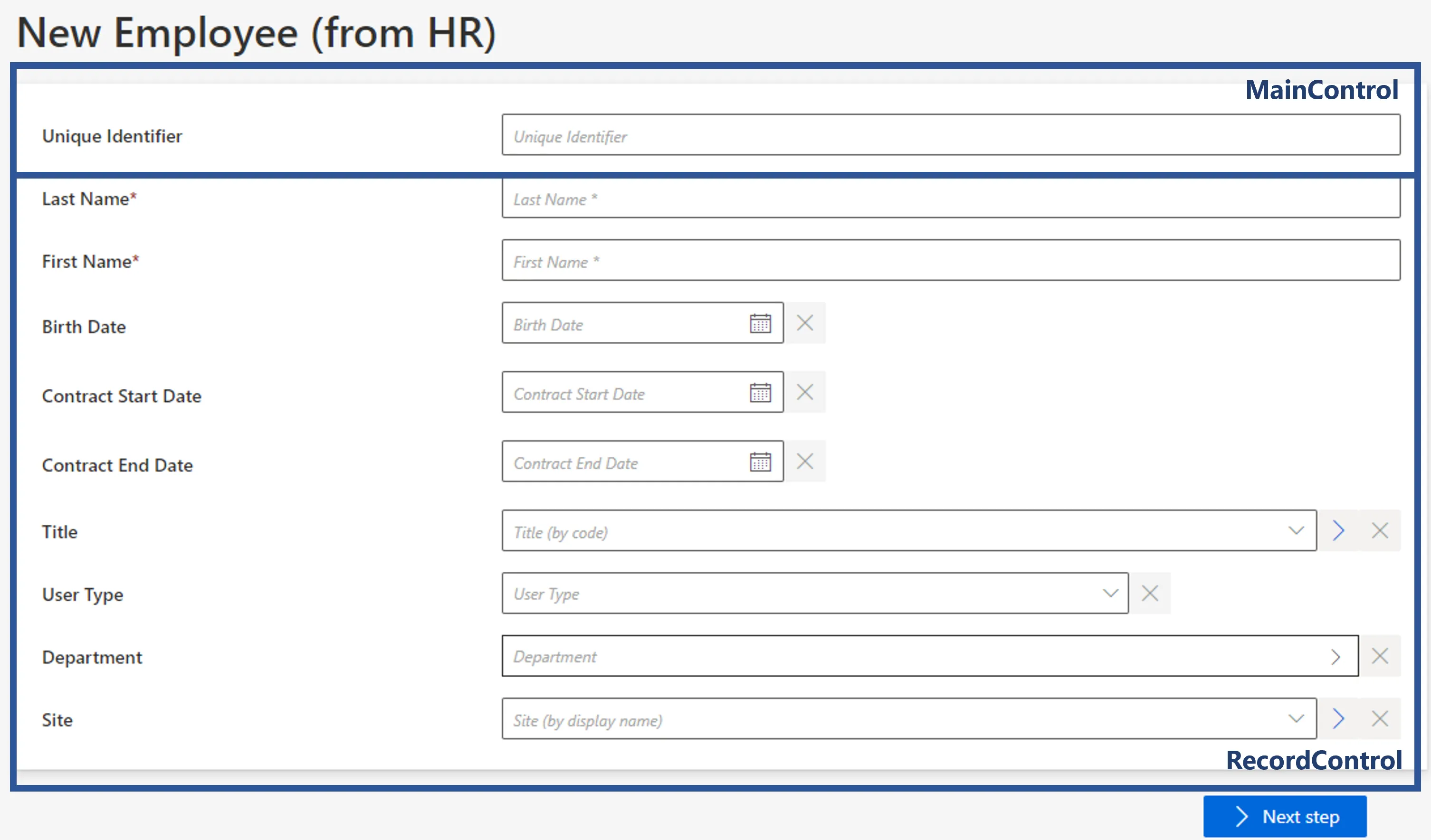 Form Example - New User from HR