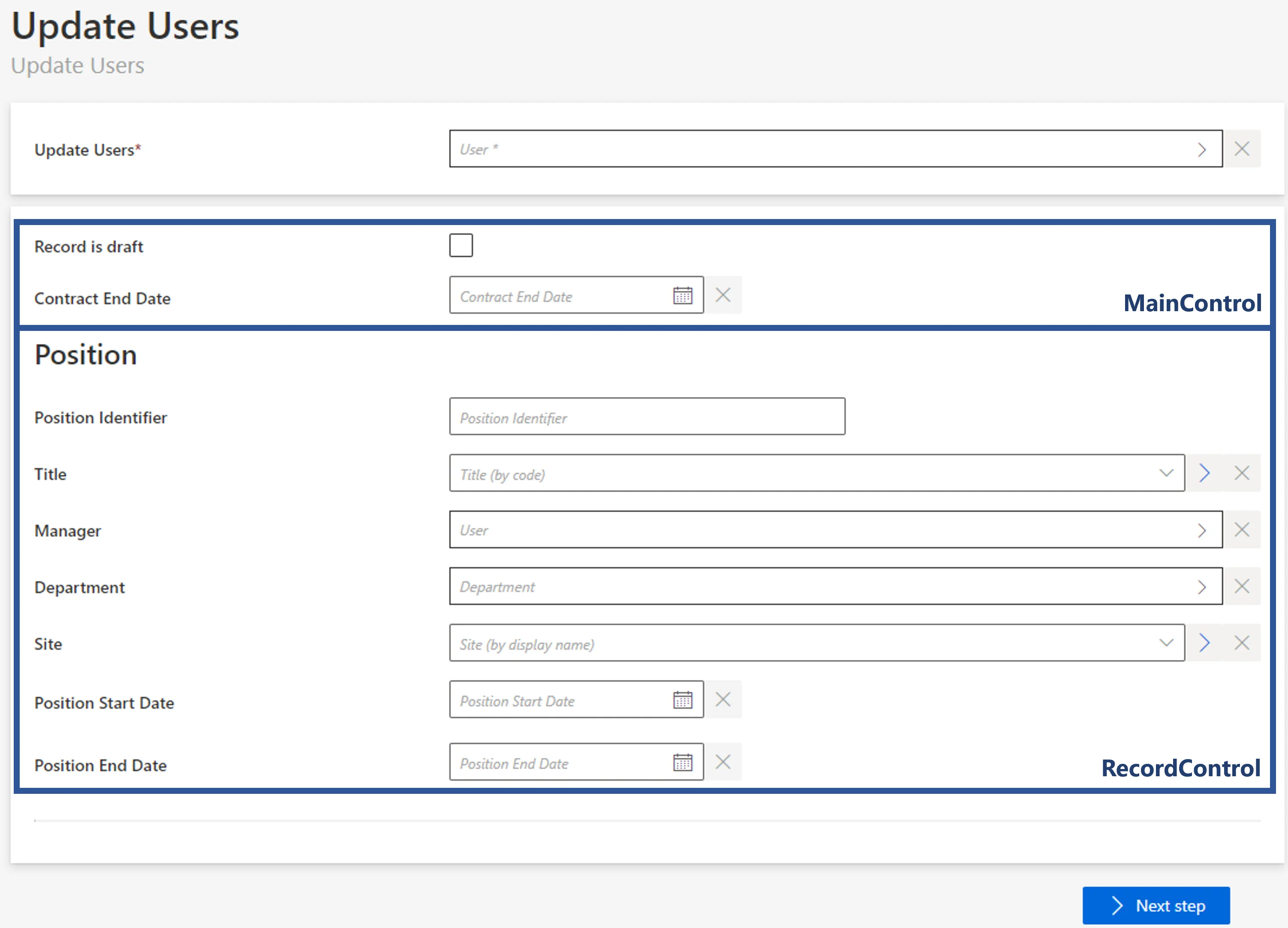 Form Example - Mass Update
