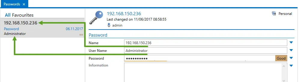 Configuring the info field