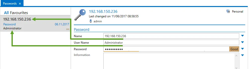 Configuring the info field