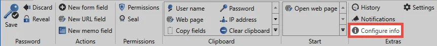Configuring the info field