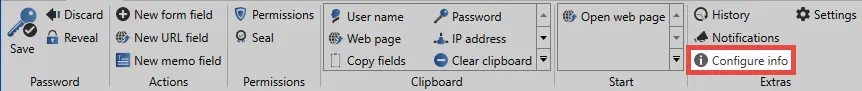 Configuring the info field