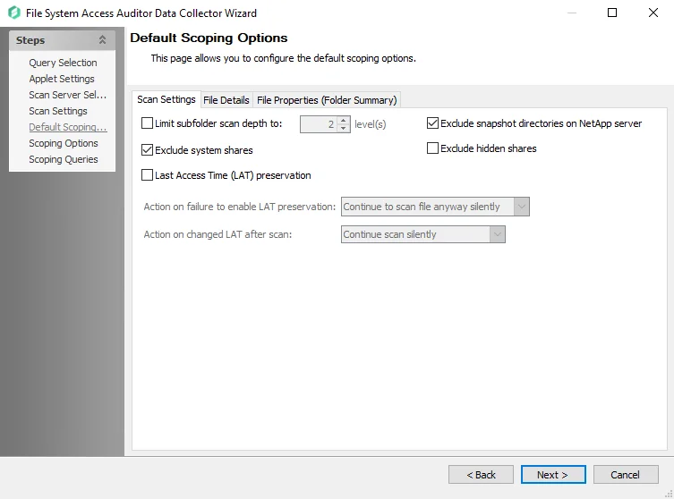 Default Scoping Options